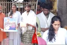 PV Sindhu Visits Tiruchanur Sri Padmavathi Temple with Husband