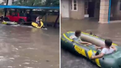 Chennai Man’s Scooter-Raft Ride with Grandchildren Goes Viral Amid Floods