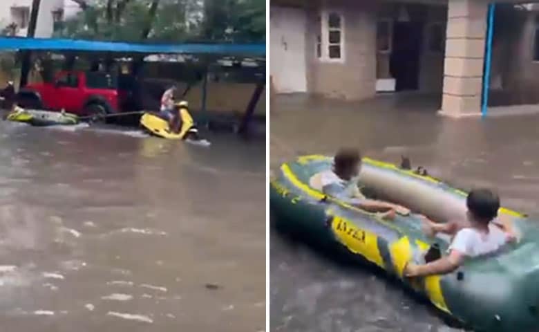 Chennai Man’s Scooter-Raft Ride with Grandchildren Goes Viral Amid Floods