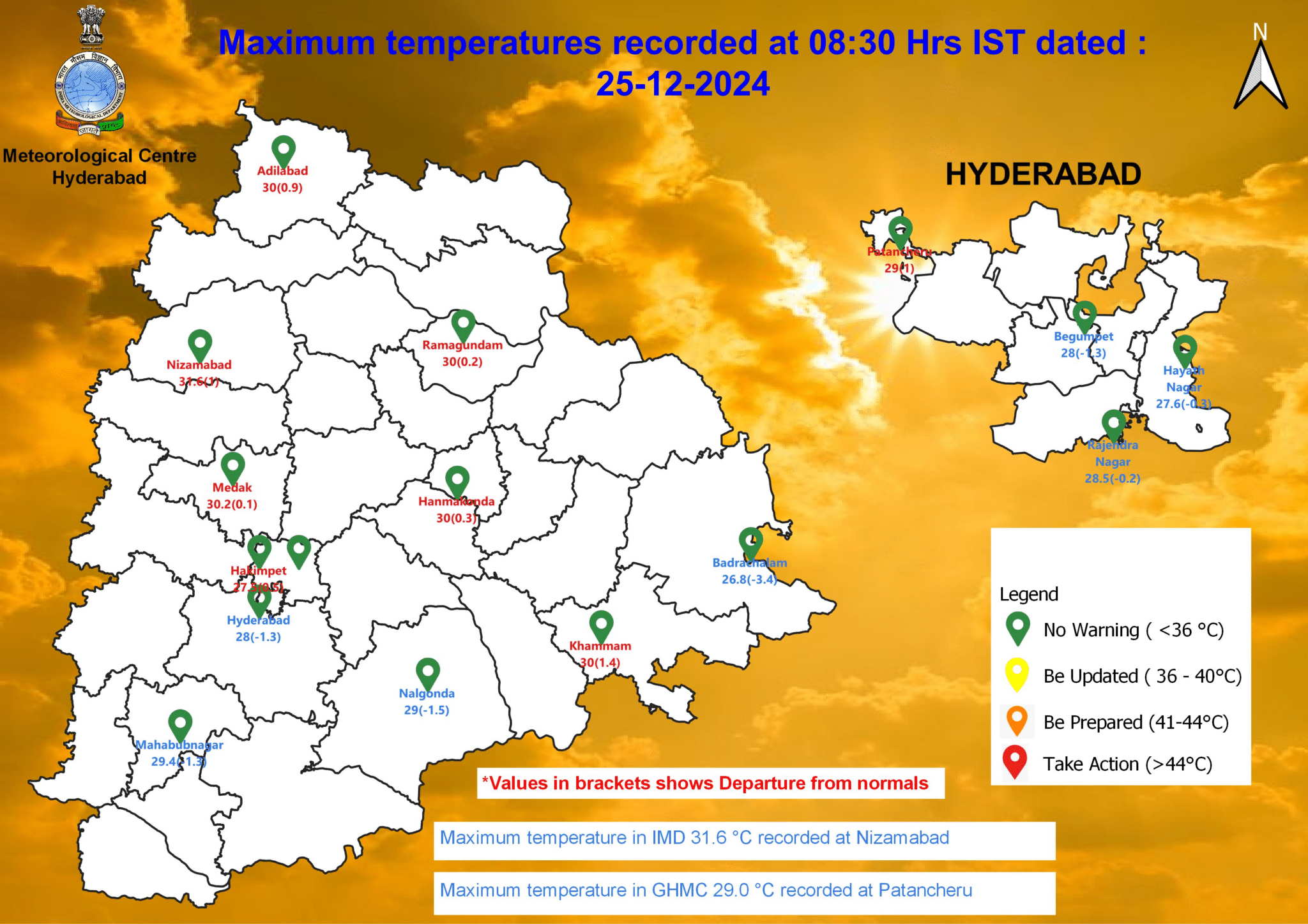 image 35 Hyderabad Weather: IMD Forecasts Mild Temperatures and Light Showers in City