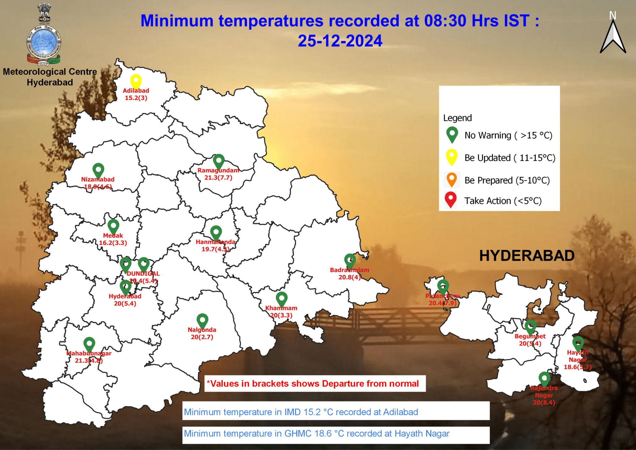 image 36 Hyderabad Weather: IMD Forecasts Mild Temperatures and Light Showers in City