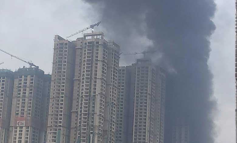 1 9 Hyderabad: Major Fire Breaks Out at Under-Construction Building in Kokapet