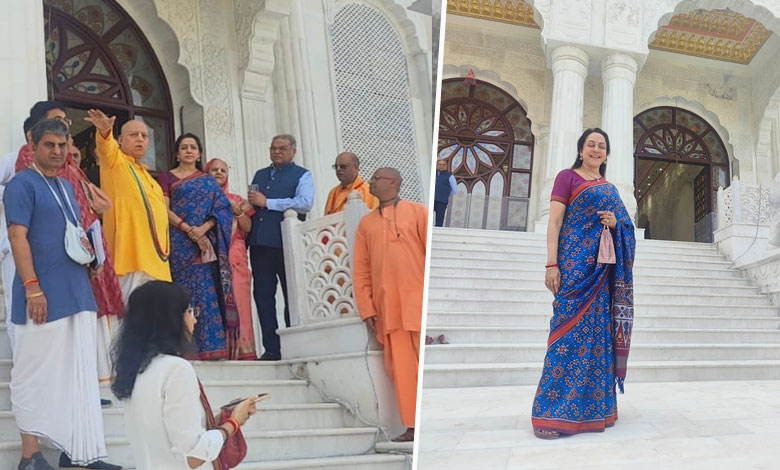 Hema Malini Visits ISKCON Temple in Navi Mumbai Ahead of Its Inauguration by PM Modi